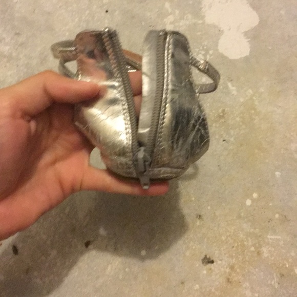 Silver Zip Up Sandals - Picture 3 of 5